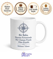 Babaya Adanmış Kupa Bardak Babalar Günü Özel Tasarım Hediye Porselen
