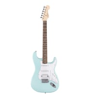 Squier 0379610504 Debut Stratocaster HSS Gitar (Daphne Blue) Mavi Renk Humbucker Köprü Manyetiği ve İnce Gövde