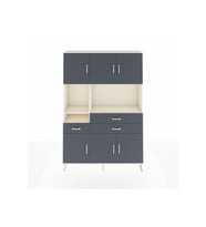 Arges Gardrop 9 Raflı 3 Çekmeceli 6 Kapaklı 132x30x195 Aytaşı-Antrasit