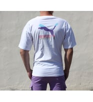 Unisex Beyaz Puma Baskılı Oversize Kalıp T-shirt