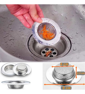 9 Cm Büyük Boy Paslanmaz Çelik Lavabo Süzgeci - Evye Süzgeci - Eviye Süzgeç