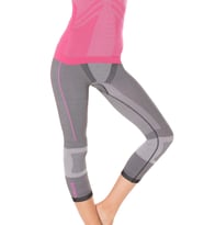 MioFit Power Short Yüksek Bel 3/4 Seamless Spor Tayt (Gri - Pembe)