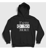 Presmono Unisex Beyaz Logo Rock Faith No More Kapüşonlu Sweatshirt 528369tt (Siyah)