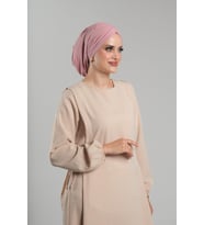 Pudra Pratik Hazır Geçmeli Tesettür Bone Sandy Büzgülü Salaş 2119_06