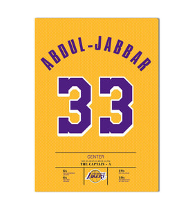 Kareem Abdul-Jabbar Forma Kanvas Tablo 40x55cm NBA Los Angeles Lakers Jersey