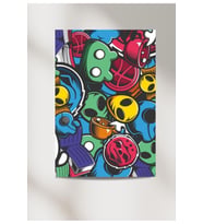 Renkli Çizimler 33x48 Poster Duvar Posteri Çift Taraflı Bant Hediye