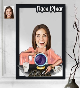 Kişiye Özel 3D  Ahşap Tablo Tarot Bakan Kadın 30x40 -1