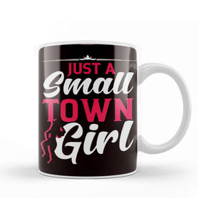Girl Town Small Cowgirl Western Country Music Line Dancing Kupa Bardak Porselen