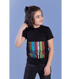 Toontoy Erkek Çocuk Baskılı Tişört (Siyah)