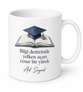 Üniversite Öğrencisine Özel Kupa Bardak Kişiye Özel Tasarım Hediye