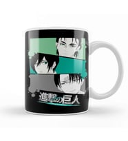 Attack On Titan Final Season Mikasa Eren Levi Portrait Kupa Bardak Porselen