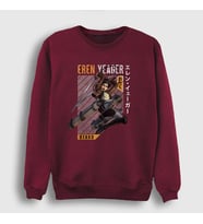 Presmono Unisex Bordo Eren Fan Anime Attack On Titan Sweatshirt 125538tt (Bordo)