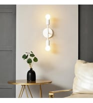 RİOLİGHT RETRO,MODERN,VİNTAGE BEYAZ 2XE27 DUYLU METAL DUVAR APLİK 