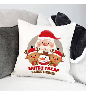 Kişiye Özel Noel Baba ve Arkadaşları Yastık