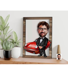 BK Gift Kişiye Özel Patron Karikatürlü 3D Ahşap Tablo, Sevgiliye Hediye, Arkadaşa Hediye, Yıl Dönümü Hediyesi, Doğum Günü Hediyesi-1