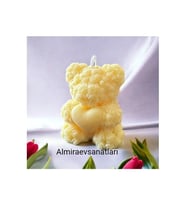 Kalpli Ayıcıklı Mum 1 Adet Sarı