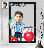 Kişiye Özel 3D  Ahşap Tablo Fizyoterapist Erkek 30x40 -1
