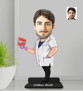 Kişiye Özel Dişçi Doktor Erkek Ahşap Biblo-3