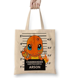 Charmander Bad Boy Pokemon Bez Çanta Uzun Saplı
