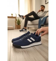 Enoch Erkek Yan Çizgili Yüksek Tabanlı Rahat Yürüyüş ve Koşu Ayakkabısı Sneaker