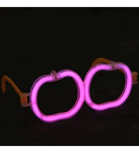 Karanlıkta Parlayan Neon Fosforlu Elma Gözlük Seti - 12 Adet