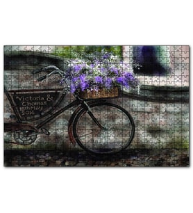 Cakapuzzle Vintage Bisiklet Sepet Lavantalar  Puzzle Yapboz MDF (Ahşap) (120 Parça)