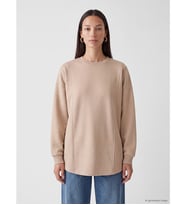 LC WAIKIKI Bej Bisiklet Yaka Kadın Sweatshirt Tunik