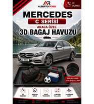 Mercedes C Serisi ( W 204 Kasa ) Rampali Model 2007 - 2013 Araca Özel 3D Bagaj Havuzu