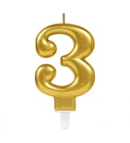 3 Rakam Mum Gold Renk
