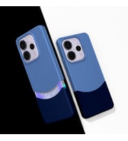 Xiaomi Redmi Note 14 5G Kılıf Mıknatıslı Çift Renk Duble Kapak (Lacivert)