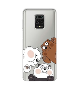 Redmi Note 9 Pro/Note 9S Uyumlu Kafadar Ayılar Desenli Şeffaf Telefon Kılıfı