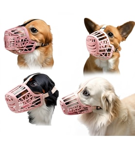 Köpek Koruma Ağızlığı 7'li Set Tüm Irklar İçin Ayarlanabilir Kayışlı Nefes Alabilir Tasarım Ağızlık