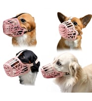 Köpek Koruma Ağızlığı 7'li Set Tüm Irklar İçin Ayarlanabilir Kayışlı Nefes Alabilir Tasarım Ağızlık