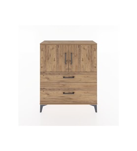 Arges Şifonyer 2 Raflı 2 Çekmeceli 2 Kapaklı 88x30x106 Çam-Çam