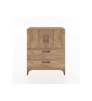 Arges Şifonyer 2 Raflı 2 Çekmeceli 2 Kapaklı 88x30x106 Çam-Çam