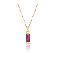 Altın Ruby Taşlı Çubuk Kolye (Gold)