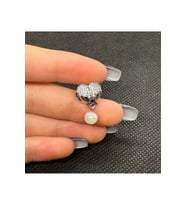 Işıltılı Melek Kanatları ve Kalp Charm (Gümüş)