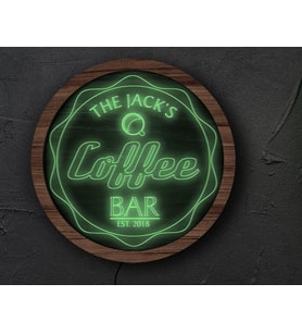 BK Gift Kişiye Özel Led Işıklı Yuvarlak Bar Tabelası, Işıklı Tabela, Bar Dekorasyonu, Duvar Dekoru, Home Bar Tabela-16
