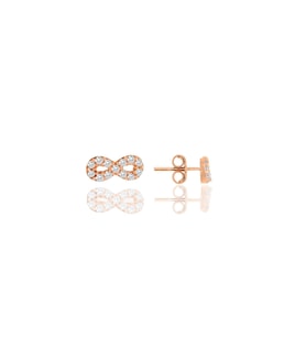 Gümüş rose zirkon taşlı sonsuzluk küpe SGTL12065ROSE