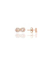 Gümüş rose zirkon taşlı sonsuzluk küpe SGTL12065ROSE
