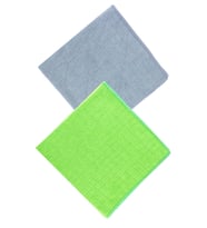 Silver Home Kareli 2li Mikrofiber 40x40cm Genel Temizlik Bezi - Yeşil/Gri