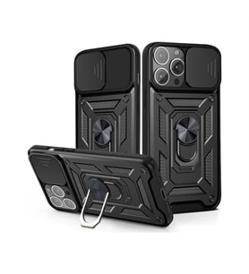 Coverzone iPhone 13 Pro Max ?le Uyumlu PhoenixShield S�rg�l� Sistem Kamera Korumal? Kapak Tam Koruma Manyetik Vega Kapak Siyah