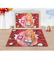 BK Gift Kişiye Özel Kadın Youtuber Karikatürlü 1000 Parça Profesyonel Puzzle-2