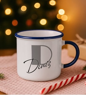 BK Gift Kişiye Özel İsimli Lacivert Emaye Kupa Bardak -6, Arkadaşa Hediye, Sevgiliye Hediye