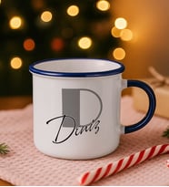BK Gift Kişiye Özel İsimli Lacivert Emaye Kupa Bardak -6, Arkadaşa Hediye, Sevgiliye Hediye