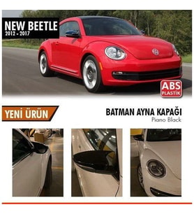 Volkswagen Beetle Uyumlu (2011-2019) Batman Yarasa Ayna Kapağı (Parlak Siyah)