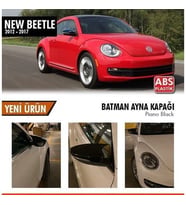 Volkswagen Beetle Uyumlu (2011-2019) Batman Yarasa Ayna Kapağı (Parlak Siyah)
