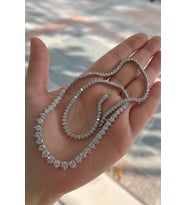 Gümüş 3 tırnak süzme su yolu 45 cm kolye
