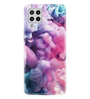 Samsung Galaxy A22 Kılıf Desenli Silikon Desenli +temperli Cam Resimli Pink Cloud St-1305