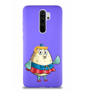 Xiaomi Redmi Note 8 Pro Soft Premier Kapak Bayan Puff Tasarımlı Silikon Kılıf - Mor (Şeffaf)